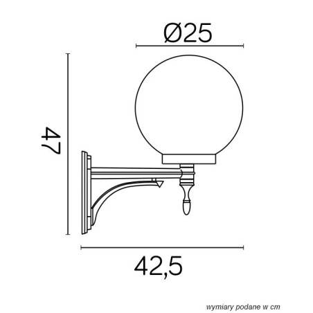 Kinkiet zewnętrzny Kule Classic 	K 3012/1/K 250 U SU-MA