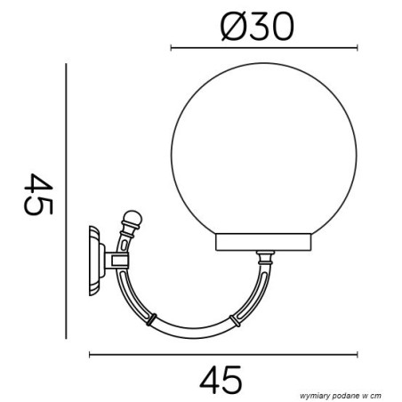 Kinkiet zewnętrzny Kule classic K 3012/1/K 300 P SU-MA