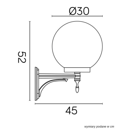 Kinkiet zewnętrzny Kule Classic K 3012/1/K 300 U SU-MA