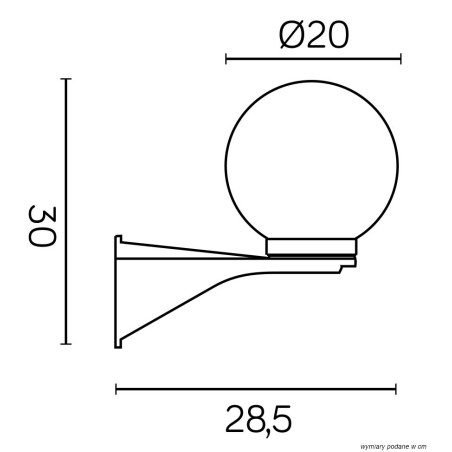 Kinkiet zewnętrzny Kule K 3012/1/KD 200 SU-MA