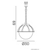 Lampa wisząca zewnętrzna Kule z koszykiem 250 K 1018/1/KPO 250 SU-MA