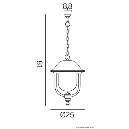 Lampa wisząca zewnętrzna Prince K 1018/1/O SU-MA