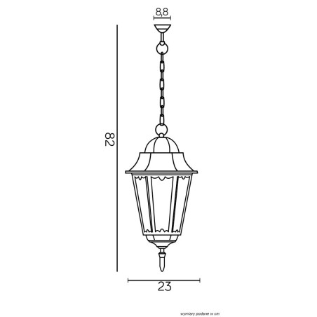 Lampa wisząca zewnętrzna Retro Classic II K 1018/1/DH SU-MA