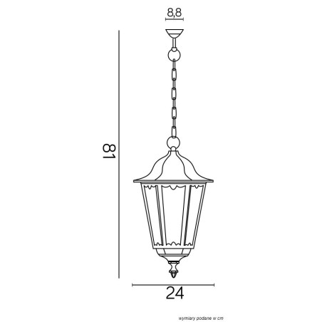 Lampa wisząca zewnętrzna Retro Classic K 1018/1/D SU-MA