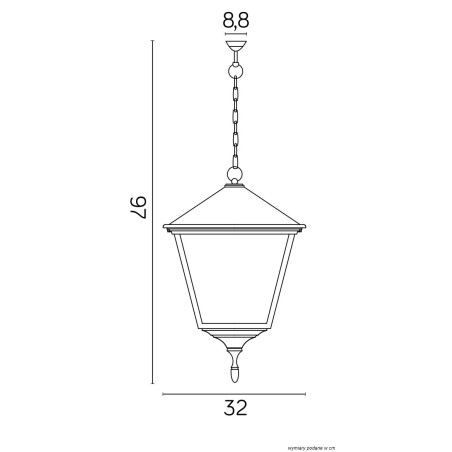 Lampa wisząca zewnętrzna Retro Kwadratowe K 1018/1/BD KW SU-MA
