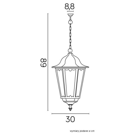 Lampa wisząca zewnętrzna Retro Maxi K 1018/1/BD SU-MA