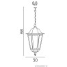 Lampa wisząca zewnętrzna Retro Maxi K 1018/1/BD SU-MA