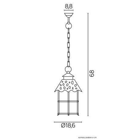 Lampa wisząca zewnętrzna Toledo K 1018/1/R SU-MA