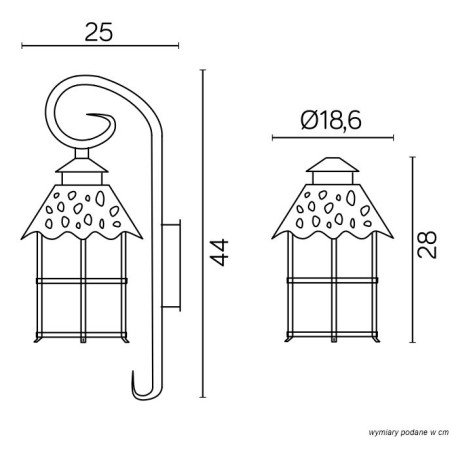 Kinkiet zewnętrzny Toledo K 3012/1/R SU-MA