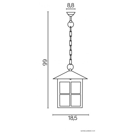 Lampa wisząca zewnętrzna Wenecja K 1018/1/KW SU-MA