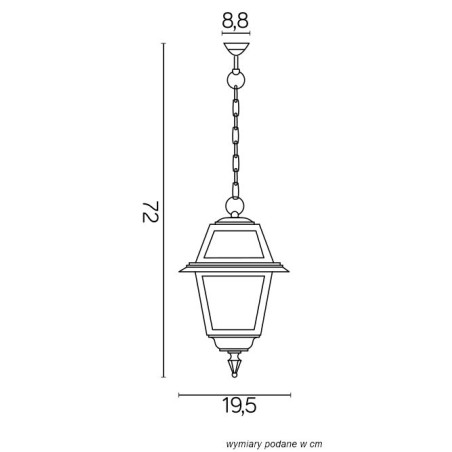 Lampa wisząca zewnętrzna Witraż K 1018/1/N SU-MA
