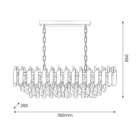 NOWOŚĆ ML2518 Żyrandol CRISTAL 10xE14 Milagro