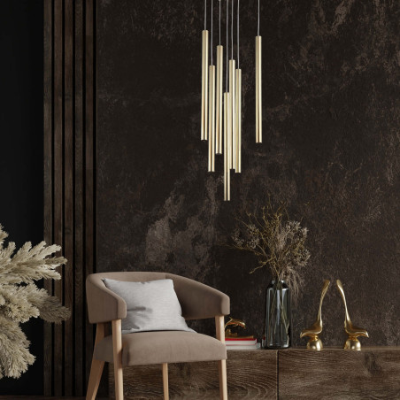 NOWOŚĆ Lampa wisząca Lungo 7 złota 7xG9 Light Prestige