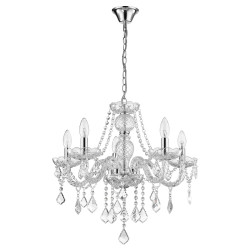 NOWOŚĆ Lampa wisząca Cristallo srebrna 5xE14 Light Prestige