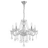 NOWOŚĆ Lampa wisząca Cristallo srebrna 5xE14 Light Prestige
