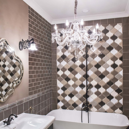 NOWOŚĆ Lampa wisząca Cristallo srebrna 5xE14 Light Prestige