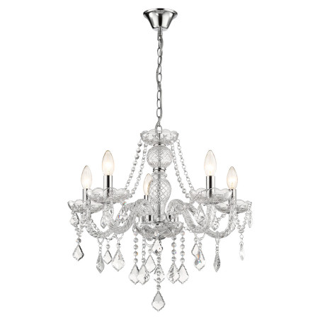 NOWOŚĆ Lampa wisząca Cristallo srebrna 5xE14 Light Prestige
