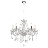 NOWOŚĆ Lampa wisząca Cristallo srebrna 5xE14 Light Prestige