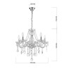 NOWOŚĆ Lampa wisząca Cristallo srebrna 5xE14 Light Prestige