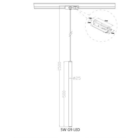 NOWOŚĆ Lampa wisząca do szynoprzewodu Lungo 1 złota 1F 1xG9 Light Prestige