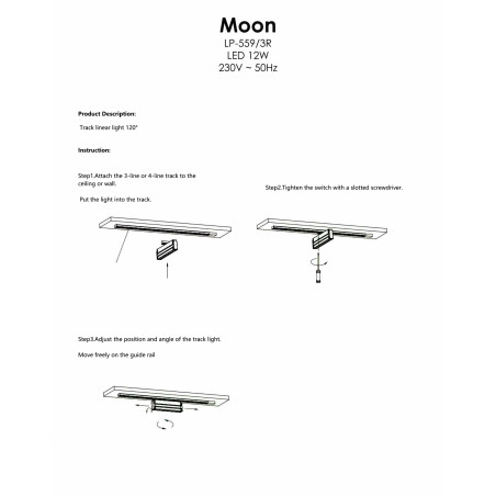 NOWOŚĆ Reflektor do szynoprzewodów Moon 1F czarny LED 4000K Light Prestige