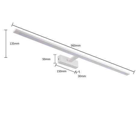 NOWOŚĆ Kinkiet Isla XXL biały 96 cm IP44 LED 4000K Light Prestige