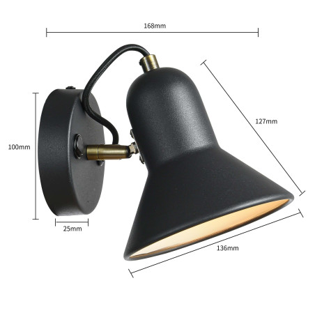 NOWOŚĆ Kinkiet Astama czarny 1xE27 Light Prestige