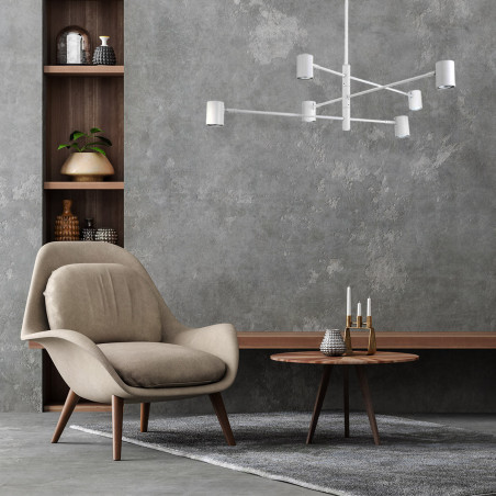 NOWOŚĆ Lampa wisząca Snow 6 biała 6xGU10 Light Prestige