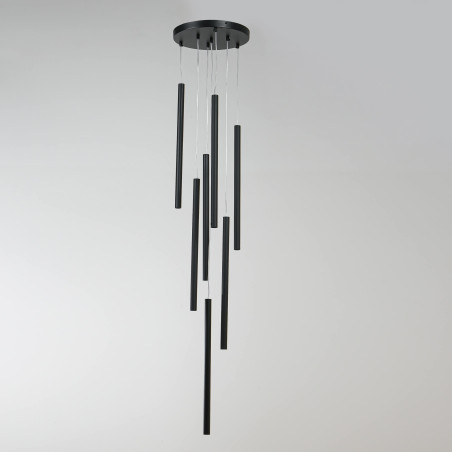 NOWOŚĆ Lampa wisząca Lungo 7 czarna 7xG9 Light Prestige