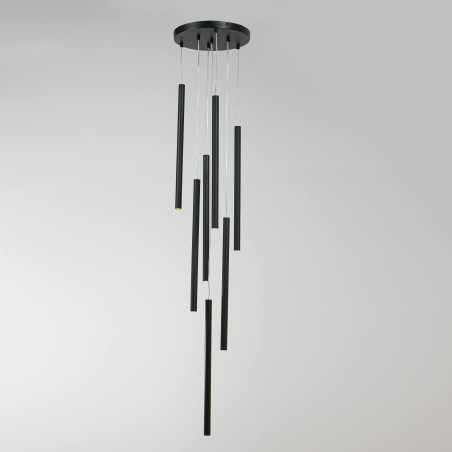 NOWOŚĆ Lampa wisząca Lungo 7 czarna 7xG9 Light Prestige
