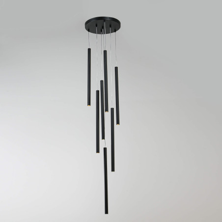 NOWOŚĆ Lampa wisząca Lungo 7 czarna 7xG9 Light Prestige