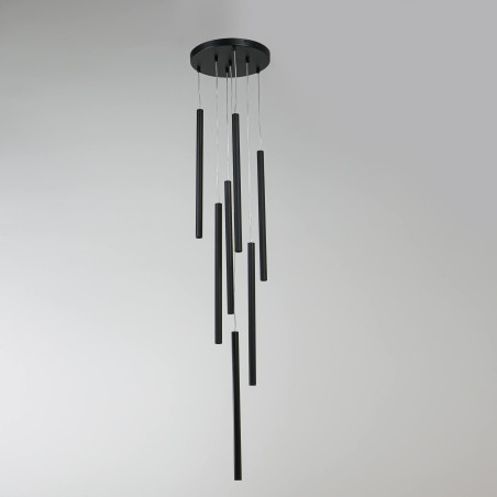 NOWOŚĆ Lampa wisząca Lungo 7 czarna 7xG9 Light Prestige