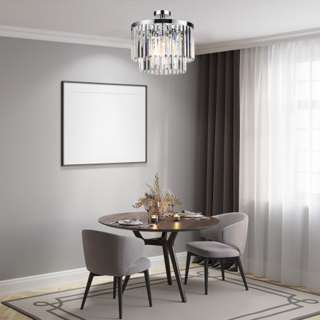 NOWOŚĆ Plafon Vetro 4 srebrny 4xE14 Light Prestige