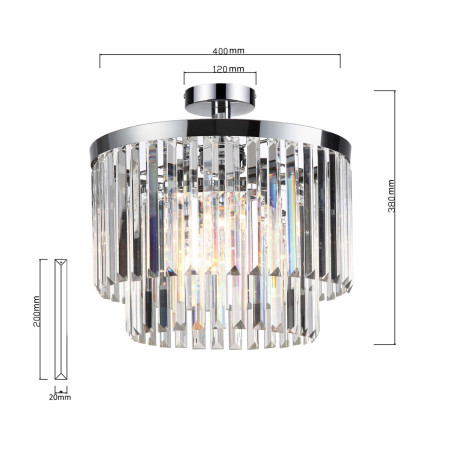 NOWOŚĆ Plafon Vetro 4 srebrny 4xE14 Light Prestige