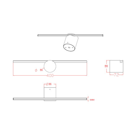 NOWOŚĆ Kinkiet Modern Slim 40 cm biały LED 3000K Light Prestige