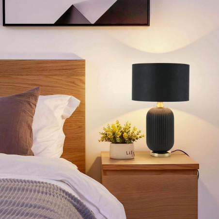 NOWOŚĆ Lampa stołowa Tamiza 65 cm czarna 1xE27 Light Prestige