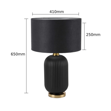 NOWOŚĆ Lampa stołowa Tamiza 65 cm czarna 1xE27 Light Prestige