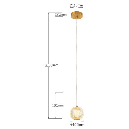 NOWOŚĆ Diamond 1 wisząca złota Light Prestige