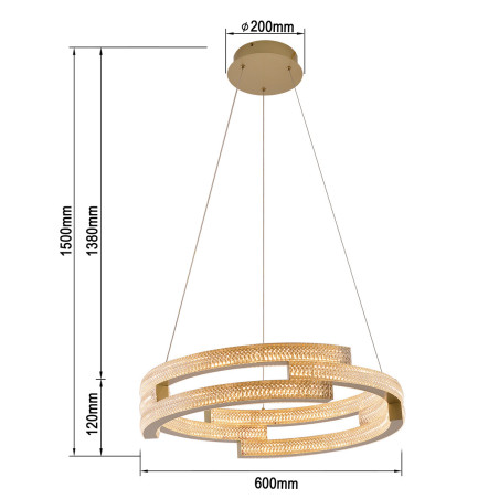 NOWOŚĆ Lampa wisząca Tarja złota LED CCT Light Prestige