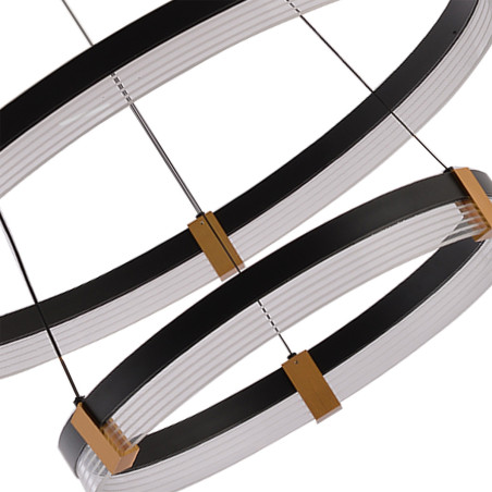 NOWOŚĆ Lampa wisząca Plum 60 cm 40 cm czarno-transparentna LED CCT Light Prestige