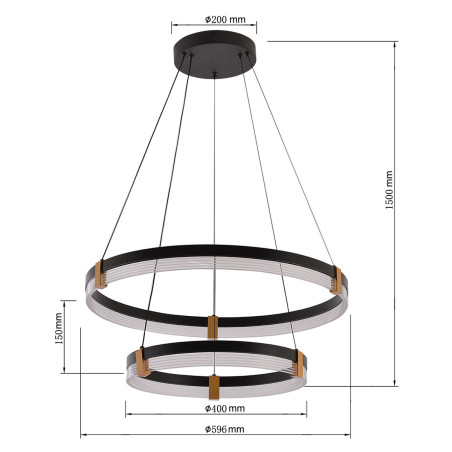 NOWOŚĆ Lampa wisząca Plum 60 cm 40 cm czarno-transparentna LED CCT Light Prestige