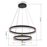 NOWOŚĆ Lampa wisząca Plum 60 cm 40 cm czarno-transparentna LED CCT Light Prestige