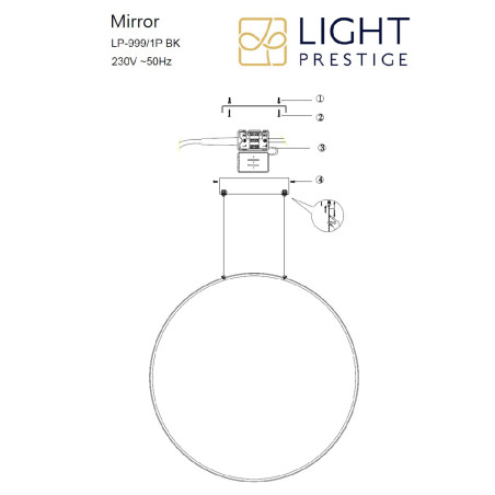 NOWOŚĆ Lampa wisząca Mirror L czarna IP44 LED CCT Light Prestige