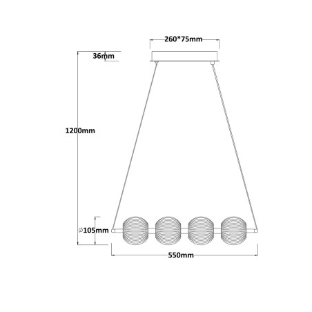 NOWOŚĆ Lampa wisząca Brillant 4 złota LED CCT Light Prestige