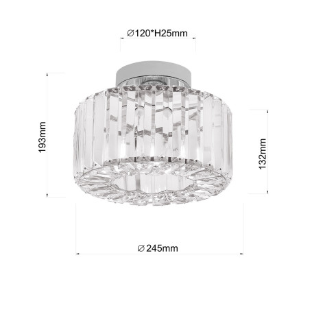 NOWOŚĆ Plafon Vetro chrom 1xE27 Light Prestige