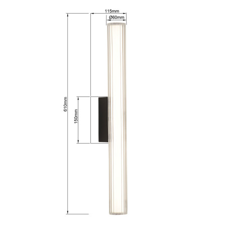NOWOŚĆ Kinkiet Linea 61 cm czarny LED CCT Light Prestige