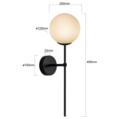 NOWOŚĆ Kinkiet Piruleta czarny IP44 1xG9 Light Prestige
