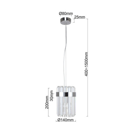 NOWOŚĆ Lampa wisząca Vetro 1 chrom 1xE14 Light Prestige