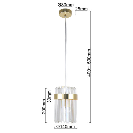 NOWOŚĆ Lampa wisząca Vetro 1 złota 1xE14 Light Prestige