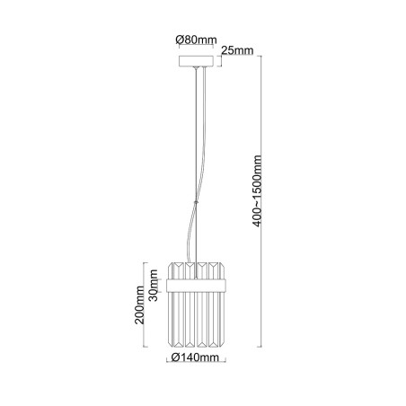 NOWOŚĆ Lampa wisząca Vetro 1 złota 1xE14 Light Prestige
